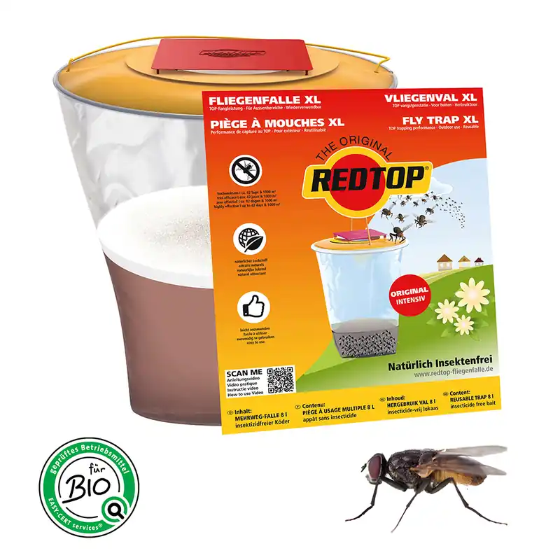 REDTOP® Fliegenfalle XL - 8 L (Mehrwegmodell) Markenprodukt