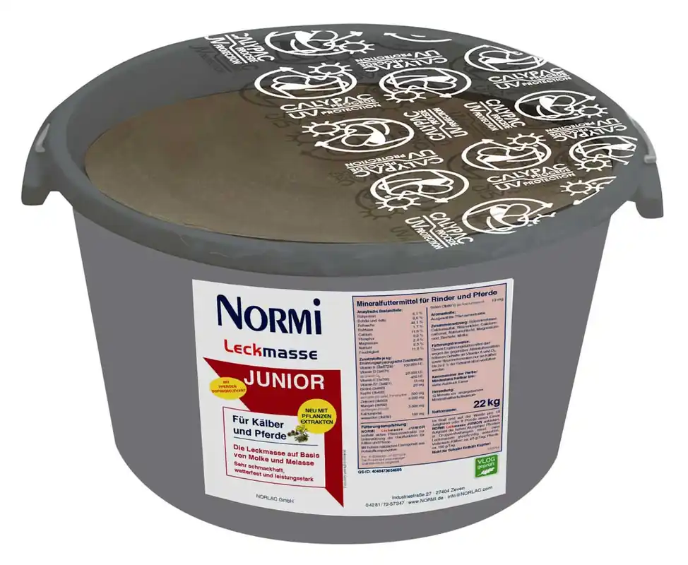 Markenware NORMI® Leckmasse JUNIOR | 22 kg | für Kälber und Jungrinder - mit Bierhefe