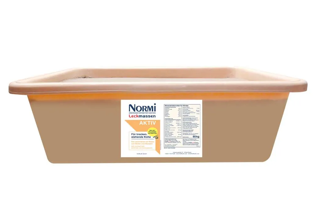 Zertifiziert NORMI® Leckmasse AKTIV-BIG | 60 kg | für trockenstehende Milchkühe