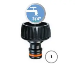 Hahnstück 3/4" Gartenschlauch / Anschluss für Wasserhahn Geprüft