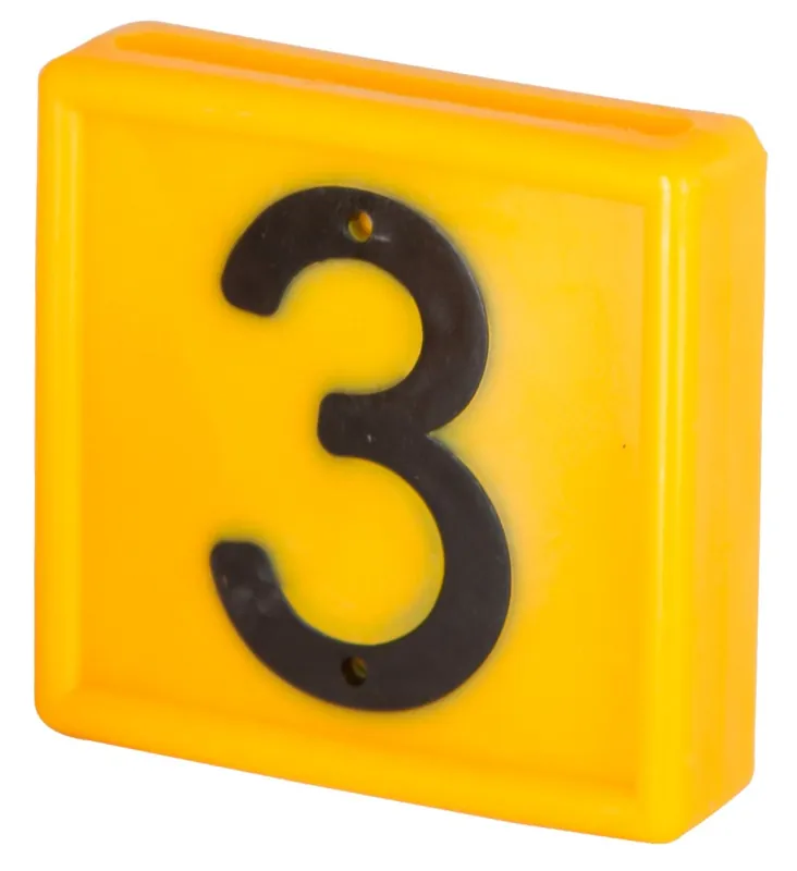 Nummernblock Nr. 3 / 10 St. zum einschlaufen in Halsband bis 40 mm gelb Sichere Zahlung
