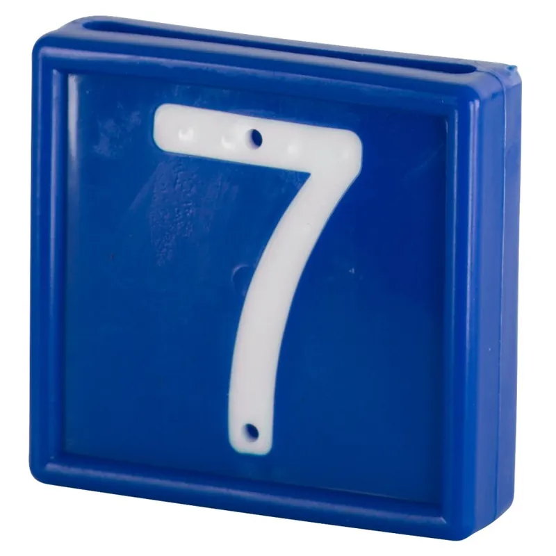 Schneller Versand Nummernblock Nr. 7 / 10 St. zum einschlaufen in Halsband bis 40 mm blau
