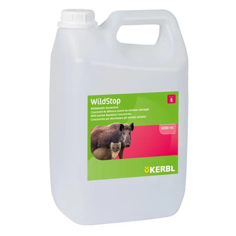 Letzte Chance WildStop Abwehrkonzentrat – Wildabwehr & Tiervertreiber mit Geraniol 5 Liter Kerbl