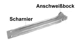 Adolf Franke Moll Zuggabel Stabil Zuggabel Stellbordwandscharnier länge 270mm Bolzen 12 mm verzinkt mit Anschweißblock Top-Preis