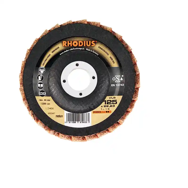 RHODIUS RHODIUS Polierfächerscheibe VLS Ausführung: mittel Ø(mm): 125 Neu Im Sortiment