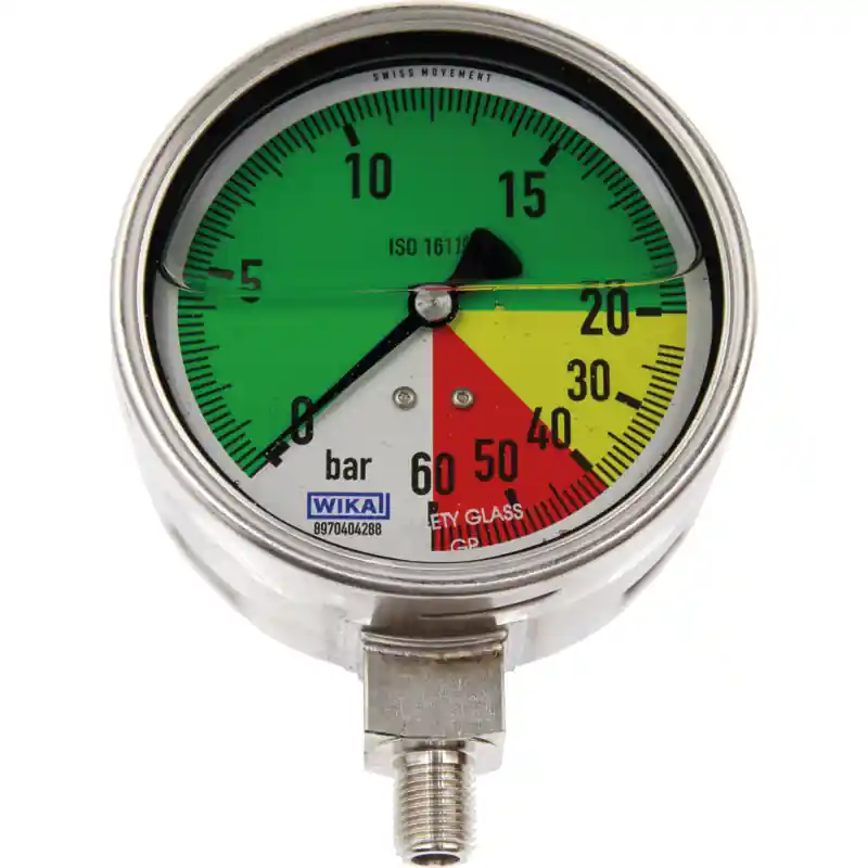 Nur Für Kurze Zeit WIKA  WIKA Manometer Anschluss unten 1/4" Druckbereich 0-20-40-60 bar