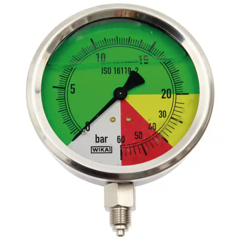 Preis Gesenkt WIKA  WIKA Manometer Anschluss unten 1/4" Druckbereich 0-20-40-60 bar