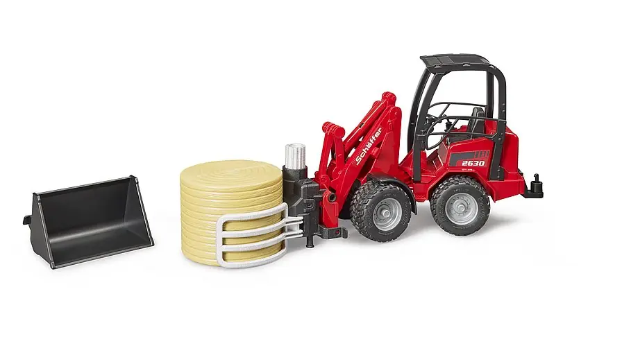 Bruder 02192 Bruder Hoflader mit Ballengreifzange + 1 Rundballen Schäffer Saisonangebot