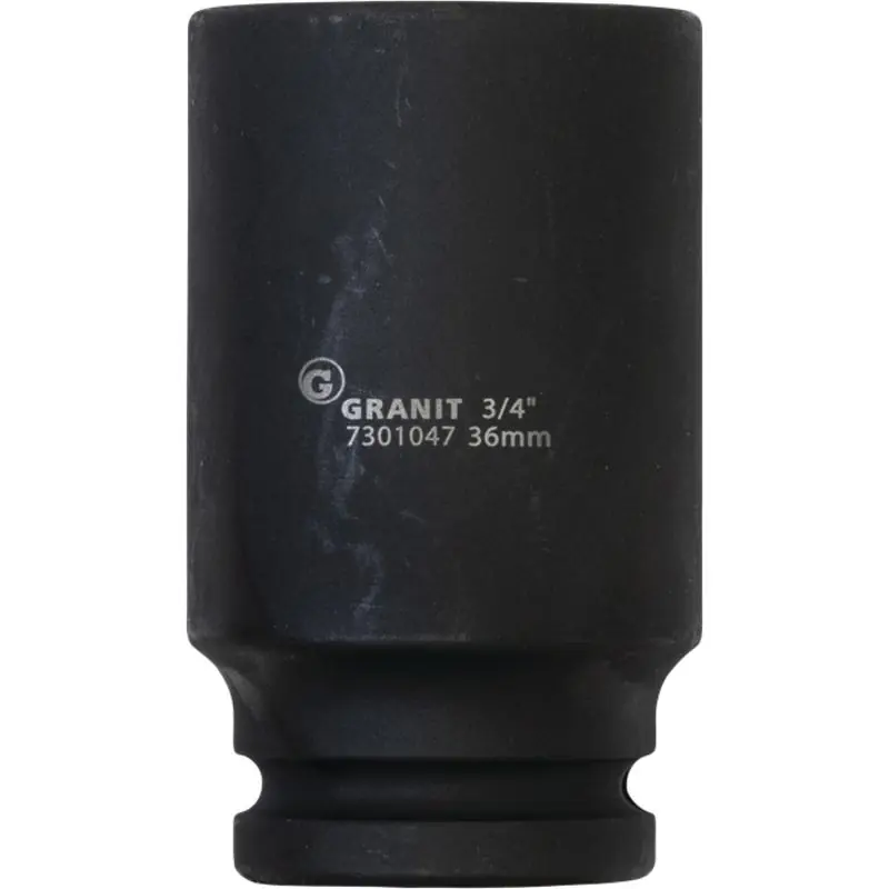 Letzte Chance GRANIT Black Edition  3/4" Sechskant-Kraft-Stecknuss,lang,65mm