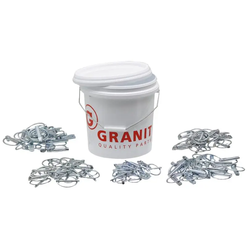 Granit Klappstecker-Satz ohne Loch <br> Je 20 Stück Klappstecker <br> verzinkt <br> im GRANIT Eimer Preiswert