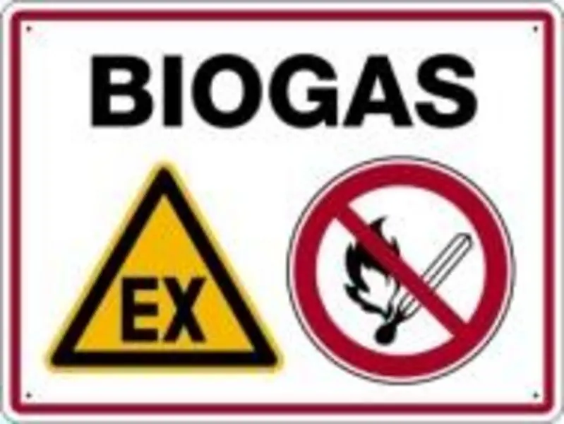 Warnschild "Biogas international" Wochenendangebot