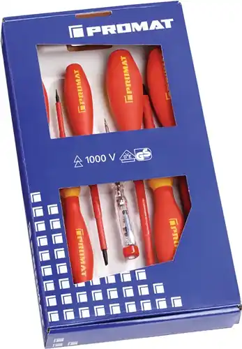 Billig PROMAT Schraubendrehersatz 7-teilig Schlitz / PH