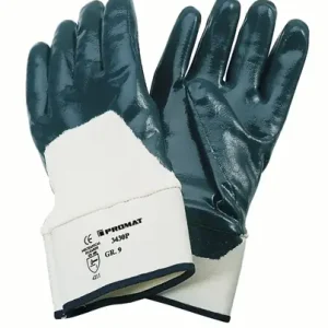 PROMAT Handschuhe Größe 10 blau Sicherheitsstulpe. teilbeschichtet Nitrilteilbeschichtung Markenware