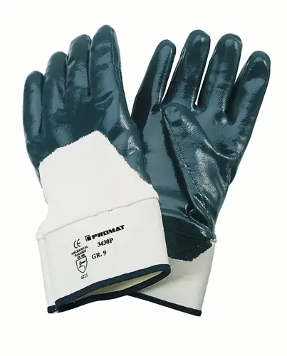 PROMAT Handschuhe Größe 10 blau Sicherheitsstulpe. teilbeschichtet Nitrilteilbeschichtung Markenware