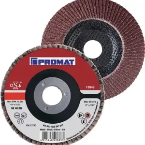 PROMAT Fächerscheibe Durchmesser 125 mm Körnung 80 konisch 40 115 mm Expressversand