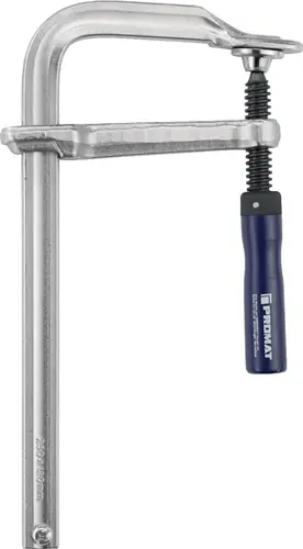 Echt PROMAT Ganzstahlschraubzwinge Spannweite 250 mm Ausladung 120 mm Hohlprofilschiene