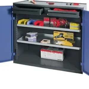 Finale Aktion PROMAT Werkzeug-/Beistellschrank H1000xB1000xT500 mm 2 Schubladen. 2 Böden