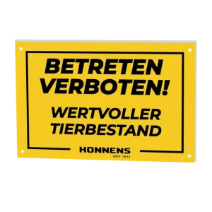 HONNENS Warnschild "Betreten verboten! Wertvoller Tierbestand" Direktkauf