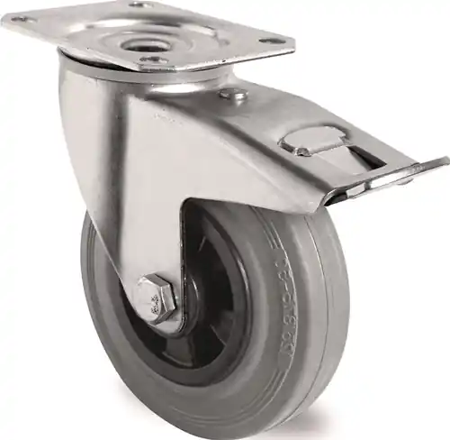 TECWERK Lenkrolle mit Totalfeststeller Rad- Durchmesser 100 mm Tragfähigkeit 75 kg Saisonangebot