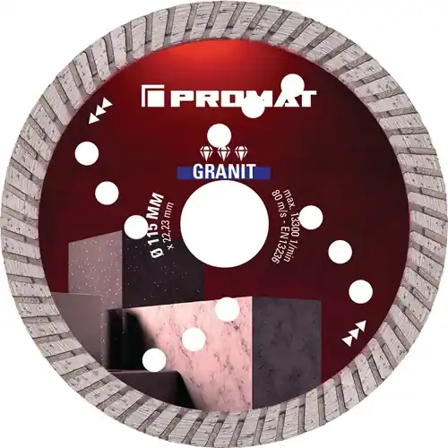 Billig PROMAT Diamanttrennscheibe Durchmesser 115 mm Bohrung 22,23 mm Trennjäger. Baustellensäge (Nicht verfügbar) 22.23 mm