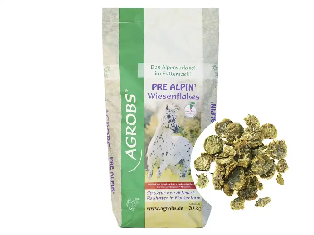 Wochenendangebot AGROBS PRE ALPIN Wiesenflakes Heuersatz in Flockenform mit kurzer Einweichzeit Flocken