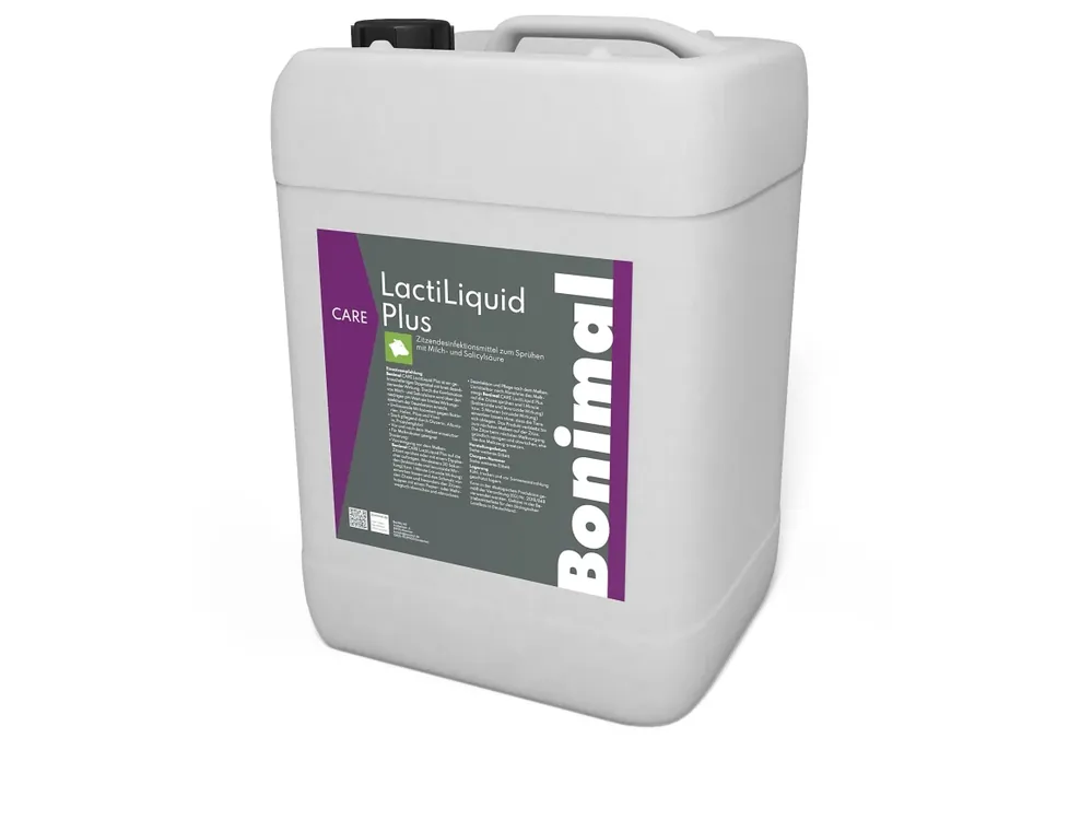 Bonimal CARE LactiLiquid Plus gebrauchsfertiges für Melkroboter geeignetes Dippmittel mit Milchsäure und Salizylsäure mit breit desinfizierender und pflegender Wirkung zum Sprühen Solange Der Vorrat Reicht