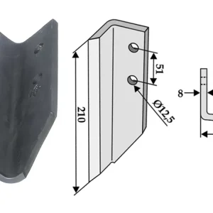 Angebot Industriehof® Schlegelmesser links/rechts 210 x 8 mm, für Fräse Dondi