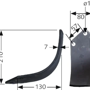 Garantierte Lieferung Industriehof® Fräsmesser links/rechts 210 x 130 x 7 mm, Bohrung 12 mm, für Agricom, Breviglieri, Howard