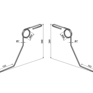 Bestseller Industriehof® Striegelzinken 260 x 7 mm links/rechts, für Striegel Steketee
