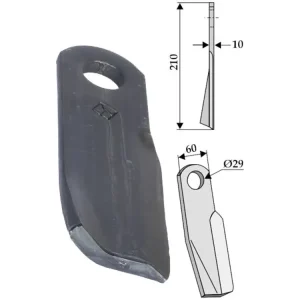 Preisreduziert Industriehof® Schlegelmesser links/rechts 210 x 60 x 10 mm, für Mulcher Fischer