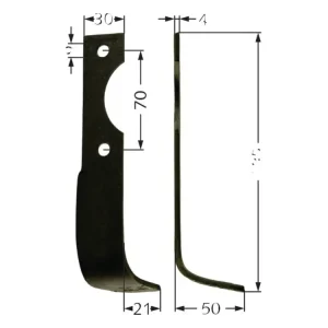 Fräsmesser 195 x 50 x 4 mm Bohrung 9 mm links/rechts für Agria Bodenfräse Markenware