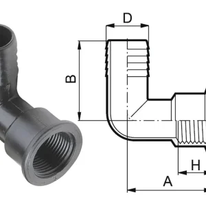Markenware Agrotop Schlauchanschluss Innengewinde zöllig 90 ° gebogen