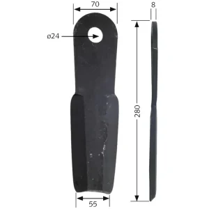 Industriehof® Schlegelmesser links/rechts 280 x 55 x 8 mm, für Mulcher Doppstadt, Epoke Sofort Bestellen