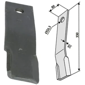 Industriehof® Schlegelmesser links/rechts 330 x 80 x 10 mm, für Rübenroder Humus HKP 1600 Zertifiziert