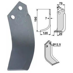 Sonderaktion Industriehof® Fräsmesser links/rechts 190 x 70 x 7 mm, Bohrung 12,5 mm, für Dondi