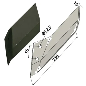 Industriehof® Scharflügel links/rechts 230 mm, für Grubber Lemken Karat Sonderaktion