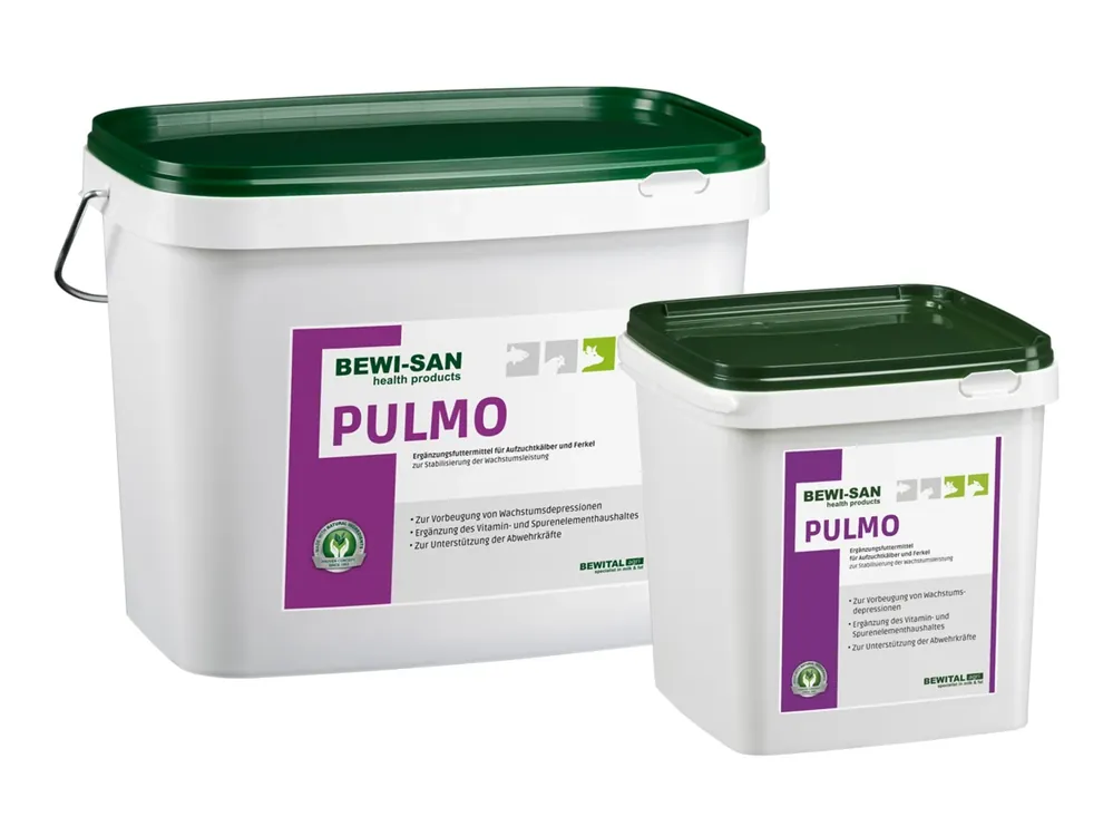 Geprüft BEWI-SAN Pulmo appetitanregendes Ergängzungsfutter zur Stabilisierung der Wachstumsleistung in der Kälberaufzucht und Ferkelaufzucht Pulver