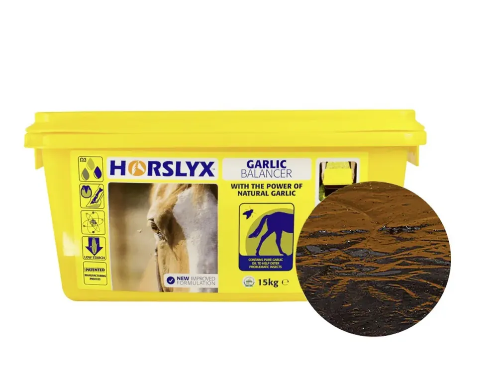 DERBY® Horslyx Garlic Leckmasse mit Knoblauch zur Fliegenabwehr für Pferde Finale Aktion