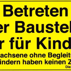Baustellenschild Neuheit