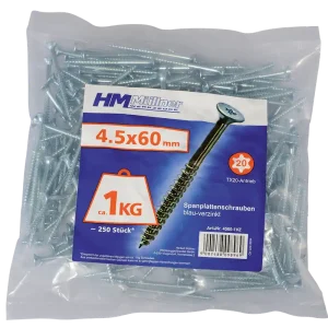 Versand Am Gleichen Tag HM MÜLLNER Spanplattenschrauben - 1 kg Beutel 4 x 40
