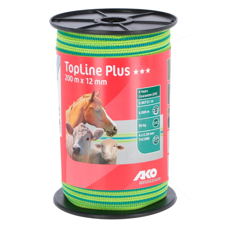 Super-Preis AKO Weidezaunband TopLine neongelb/blau, 12 mm / 200 m