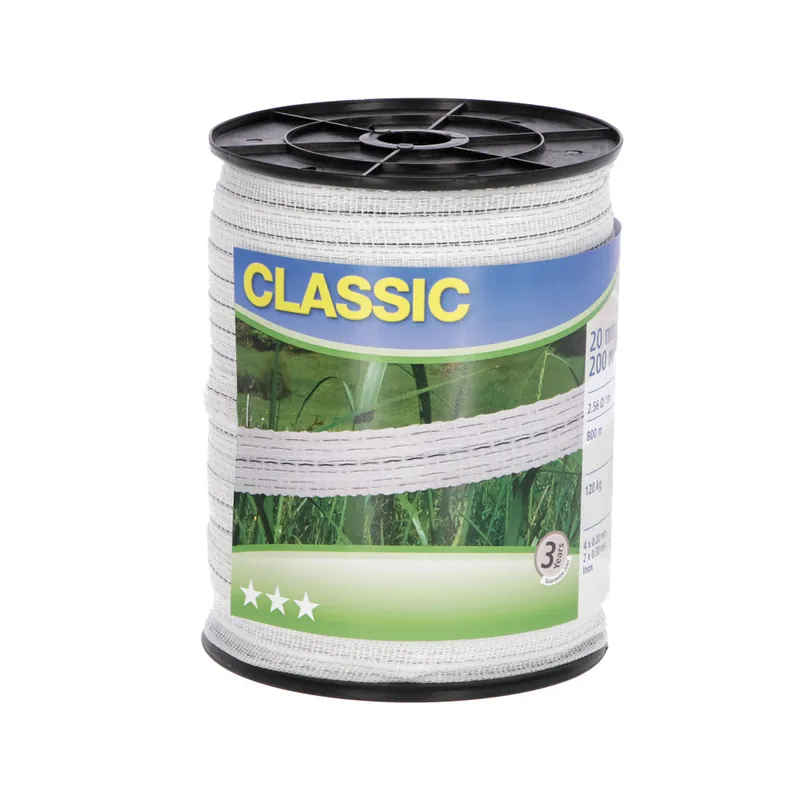 Neue Kollektion Weidezaunband Classic weiß, 20 mm / 200 m