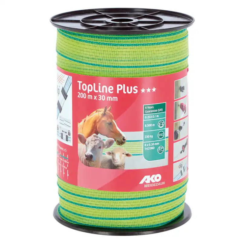 Markenware AKO Weidezaunband TopLine neongelb/blau, 30 mm / 200 m