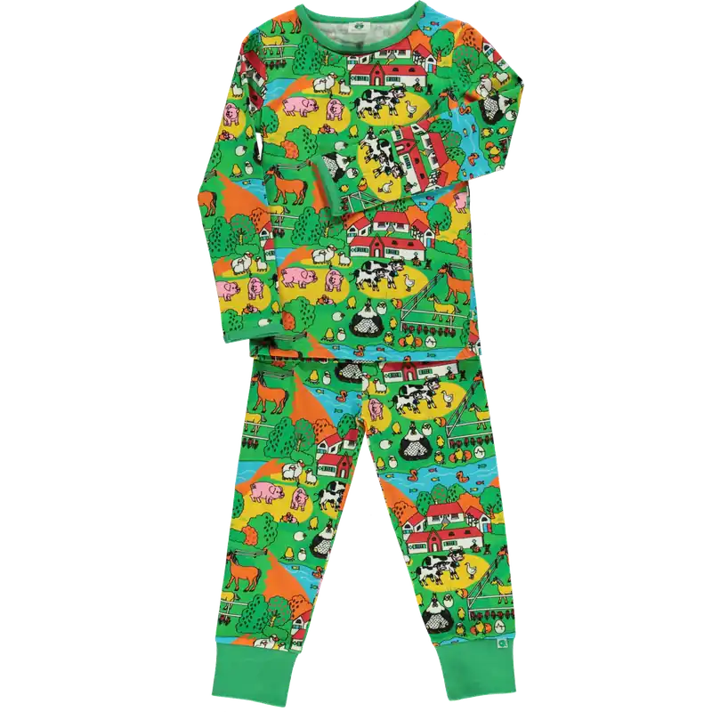 Sonderaktion Pyjama Farm grün 1-2 Jahre