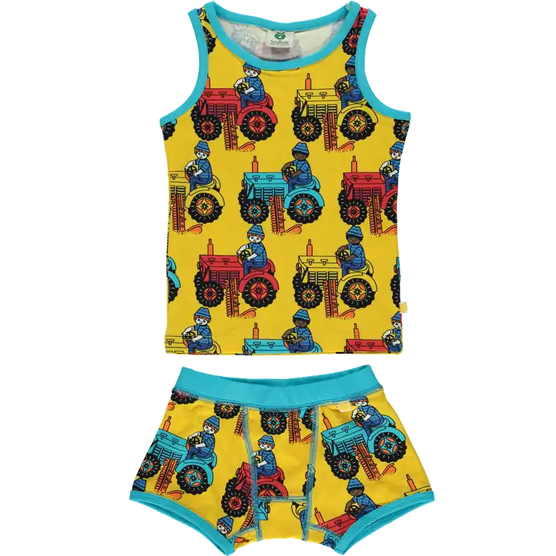 Unterwäsche Traktor gelb/blau 3-4 Jahre Top-Angebot