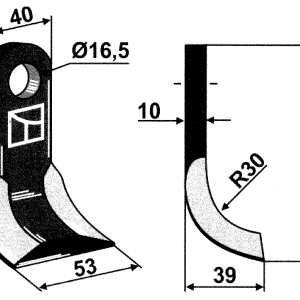 Billig Y-Messer 105x40 mm passend zu HMF-Frei