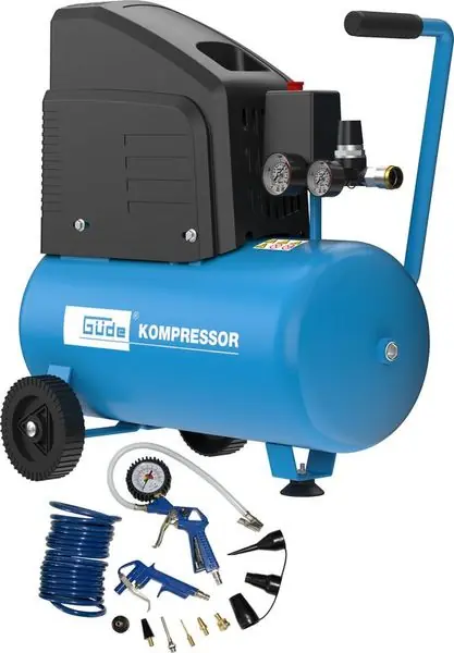 GÜDE Druckluft Kompressor 220/8/24 24 Liter ölfrei 13 teilig Neue Ware