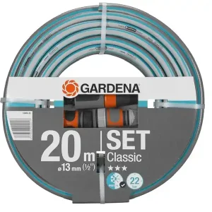 GARDENA Classic Schlauch Gartenschlauch Set 13 mm 1/2" 20 Meter Markenware