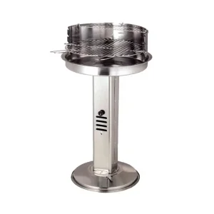 Schnäppchen Edelstahl Holzkohlegrill Säulenstandgrill 1997 rund 39 cm BBQ Standgrill 78 cm