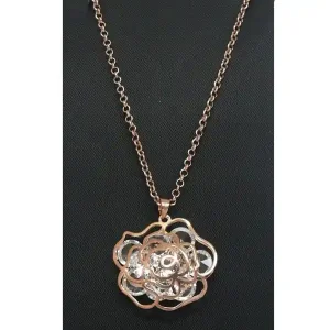 NOELANI Kette Glam Rose Swarovski Kristalle 80cm Messing rosevergoldet Versand Am Gleichen Tag